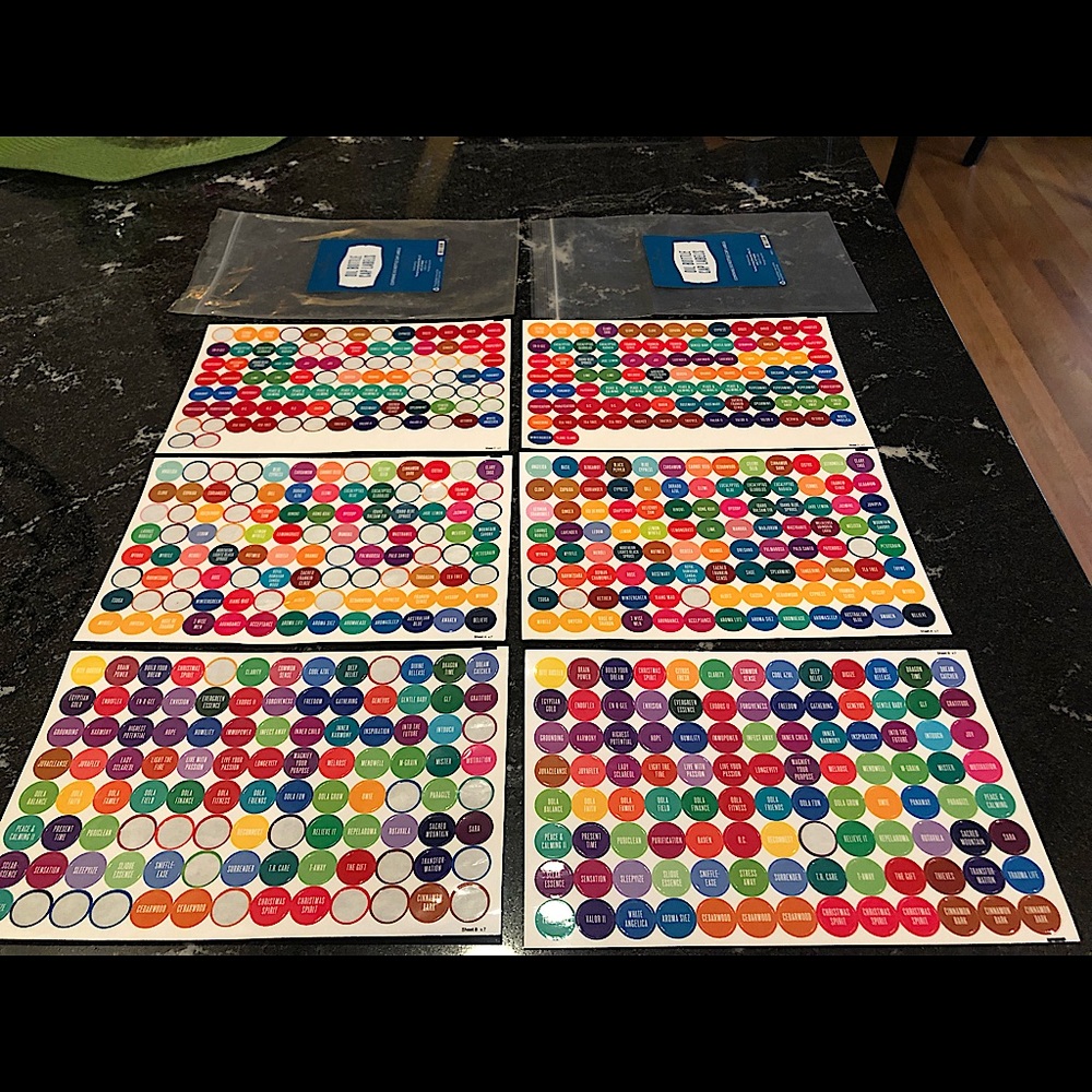 Young Living Oil Bottle Cap Labels